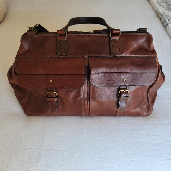 Fossil "Miles" Leather Duffle Bag EUC - Picture 1 of 11